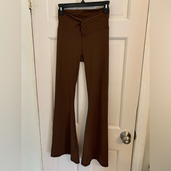aerie Pants - Offline by Aerie Real Me Xtra Flare leggings brown regular rise size medium